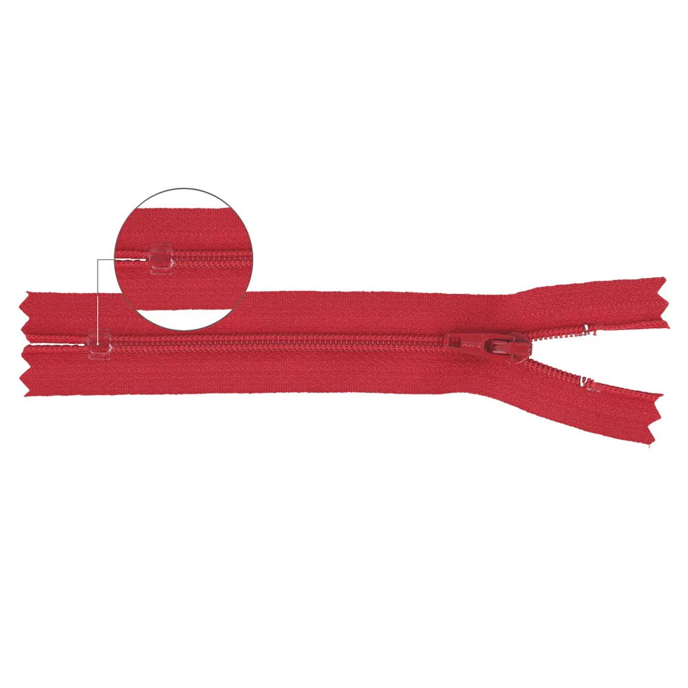Fermeture éclair à spirale avec extrémité fermée YKK (Rouge - 519)