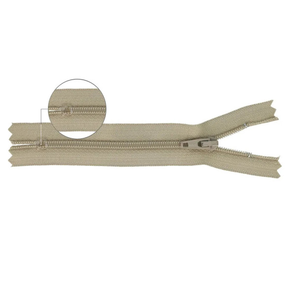 Fermeture éclair à spirale avec extrémité fermée YKK (Beige - 573)
