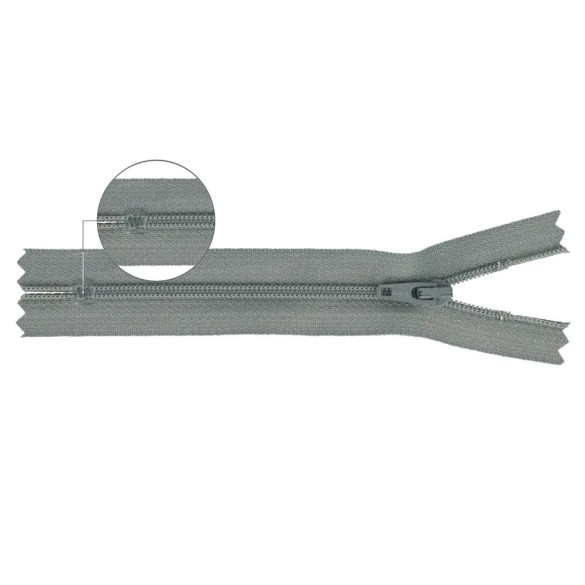 Fermeture éclair à spirale avec extrémité fermée YKK (Gris - 577)