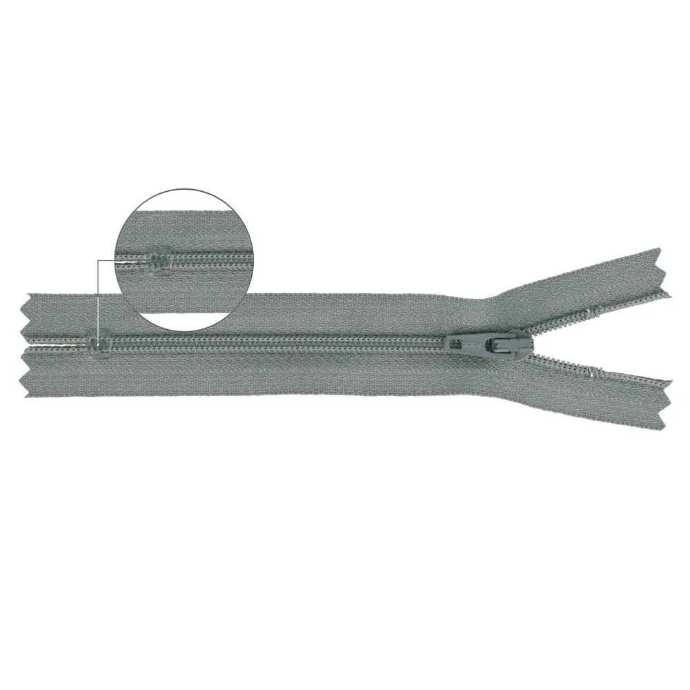 Fermeture éclair à spirale avec extrémité fermée YKK (Gris - 577)