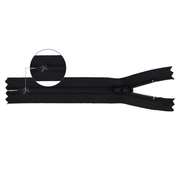 Fermeture éclair à spirale avec extrémité fermée YKK (Noir - 580)