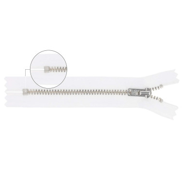 Fermeture éclair YZiP avec extrémité fermée YKK (Blanc - 501)
