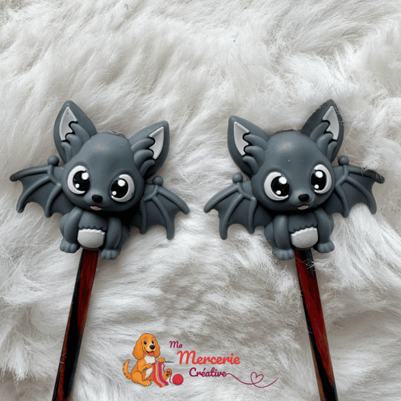 Bouchons stoppeurs de mailles - Chauve souris anthracite