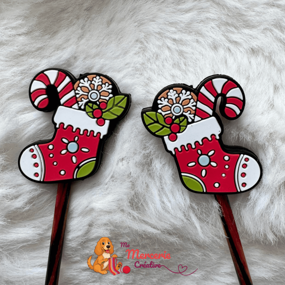 Bouchons stoppeurs de mailles - Chaussette de Noël