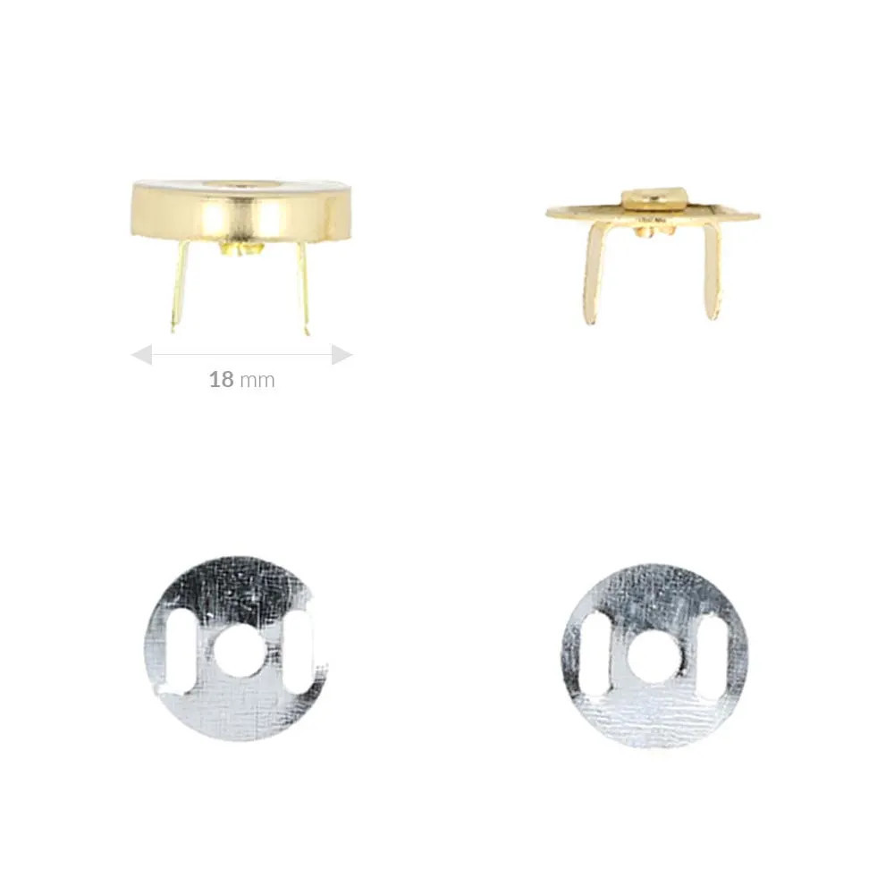 Fermoir aimanté doré pour sac 18 mm Milward