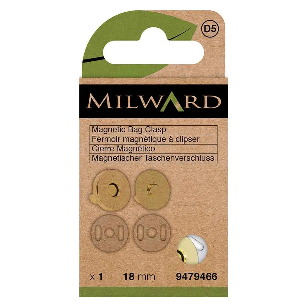 Fermoir aimanté doré pour sac 18 mm Milward