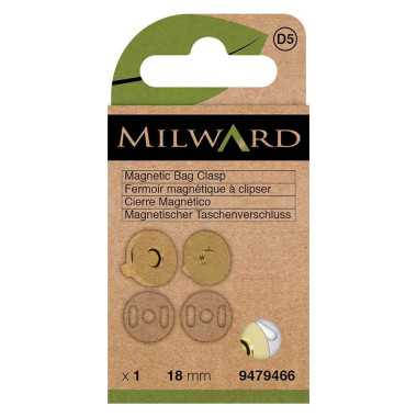 Fermoir aimanté doré pour sac 18 mm Milward