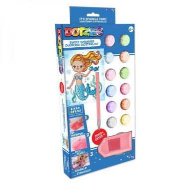Kit Diamond painting pour enfants Sirène Coffret Dotzies Diamond Dotz