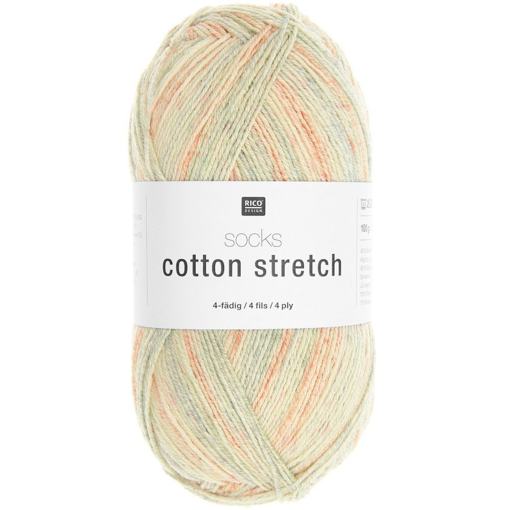 Fil à chaussettes Rico Design Socks Cotton Stretch 4 fils